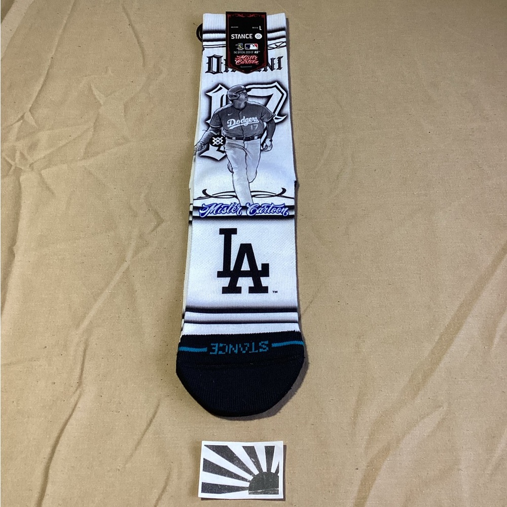 Stance x MLB Mister Cartoon Shohei Ohtani Cartoon Crew Socks White M: 9-13 L